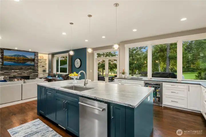 Open connection with the family room makes this a natural gathering hub.