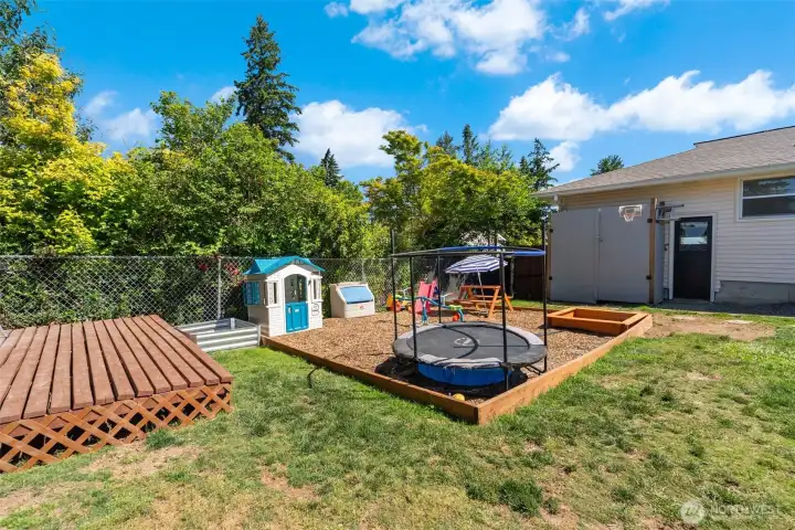 kids play area or could be a great spot for your garden !