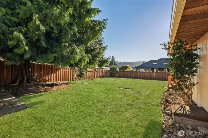 Backyard view from side gate