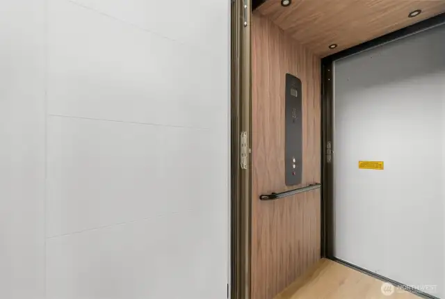 Elevator to get to the main level from the garage.