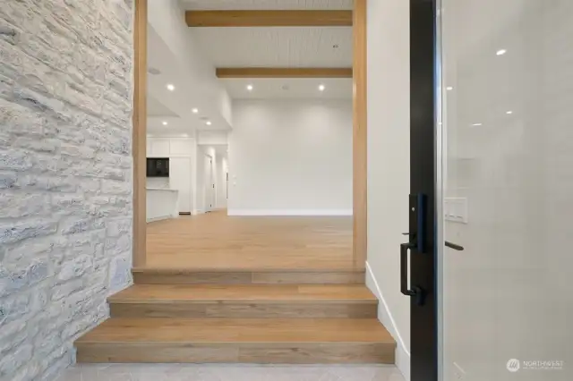 Stone feature wall at front entry.