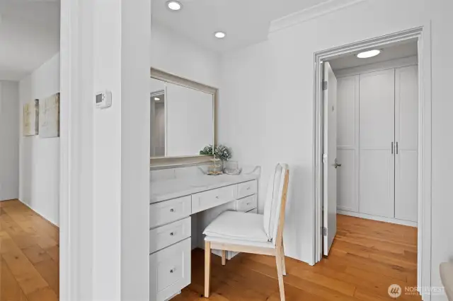Private primary bedroom vanity