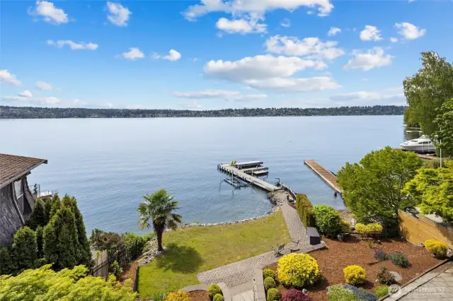 Set on approximately 62 feet of premium lakefront.