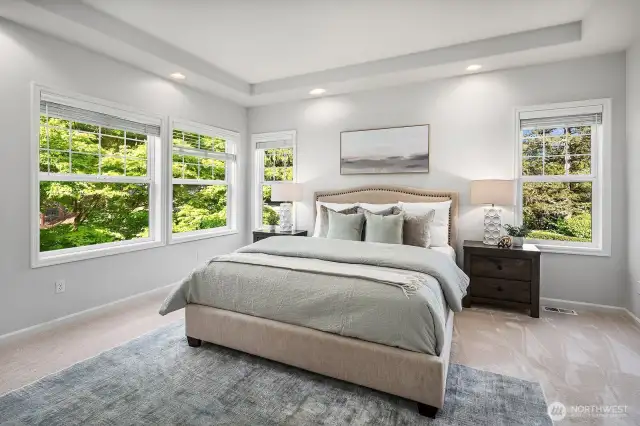 Primary suite is stunning with it's own deck, loft area and spiral staircase to a small bonus space perfect for yoga, quiet office or craft room.