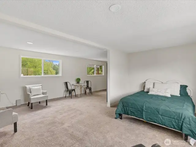 Large living space with separate entrance (but connected to house) could be guest suite, rec room, or nice gathering space for entertaining.