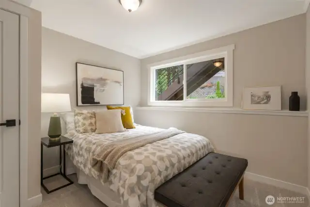The 4th bedroom in the lower level is perfect for guest quarters.