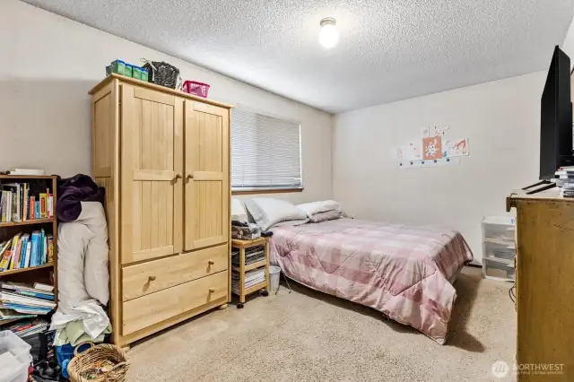 Large Bedroom, could possibly? add a 3/4 Bath.