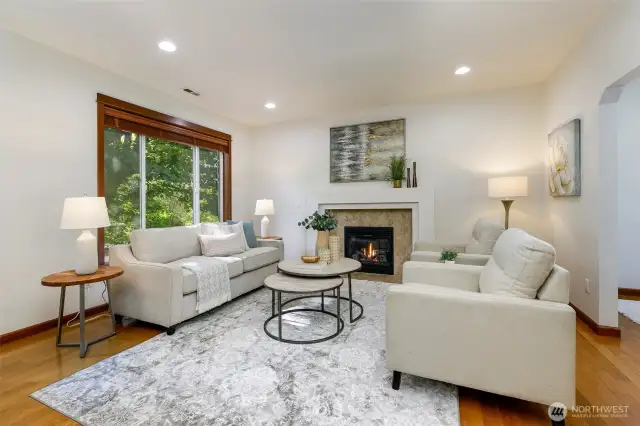 Living room with gas fireplace