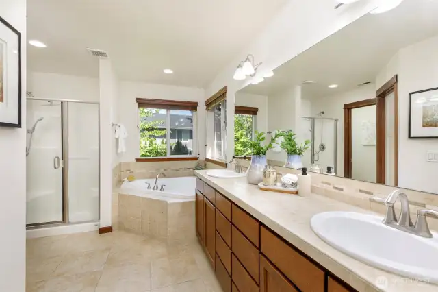 5-piece primary bath with walk-in closet