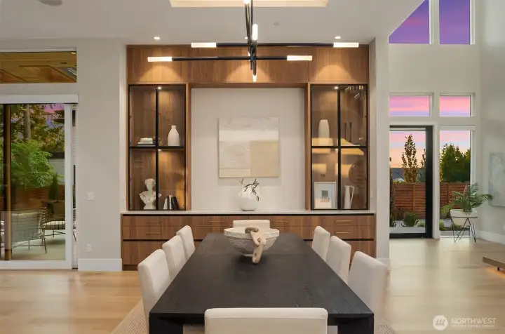 Dining room with art wall