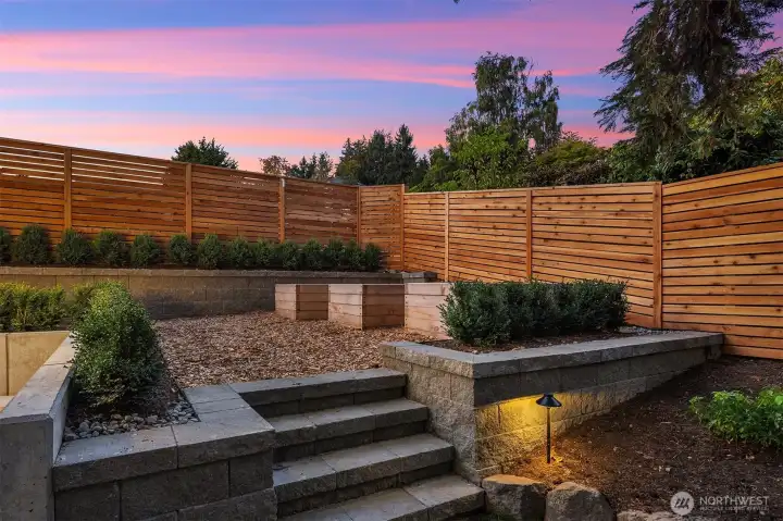 Raised custom cedar built garden beds