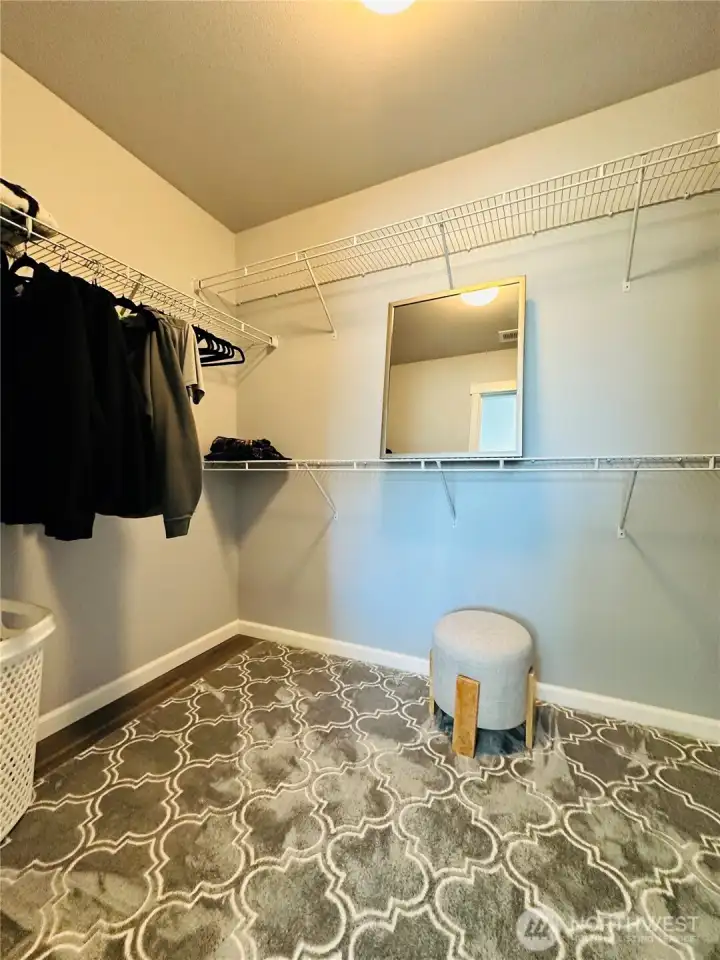 Large primary walk-in closet