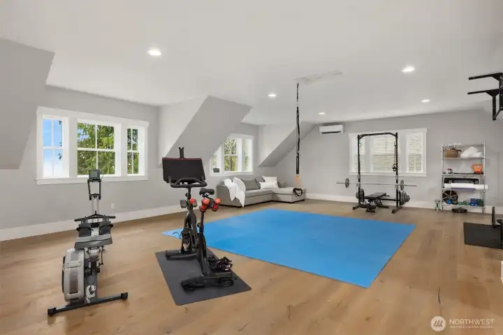 Versatile Bonus Space above the Garage with Views of the water and Rainier on a clear day and a full bathroom