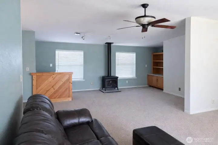 Open living area with natural elements