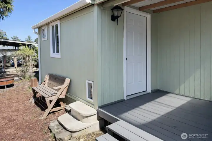 Back door and porch