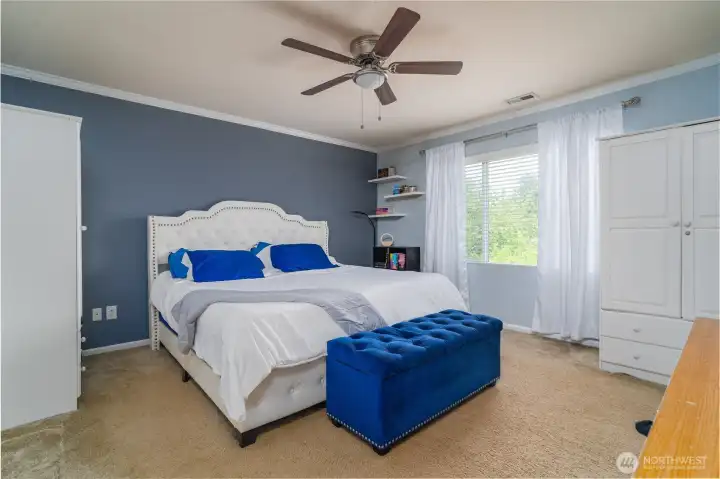 Primary Bedroom with king bed shown