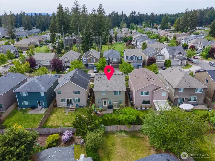Sky View of the back of home
