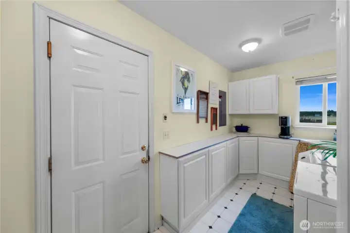 Lots of storage in utility room