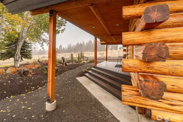 Meticulously detailed, hand-hewn logs.