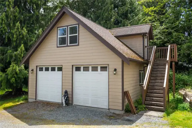 Detached garage with studio space above