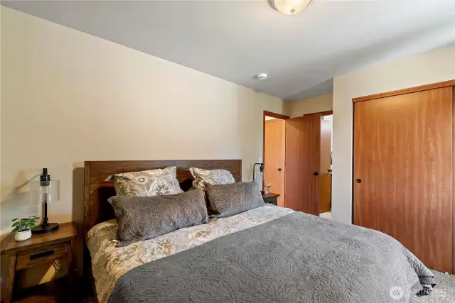 Primary bedroom located on second floor with private ensuite bathroom