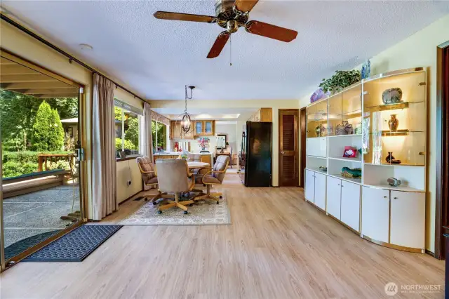 This versatile space accommodates multiple uses with a flexible layout.