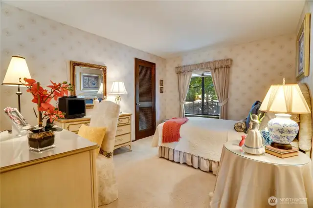 Cozy bedroom and walk-in closet.