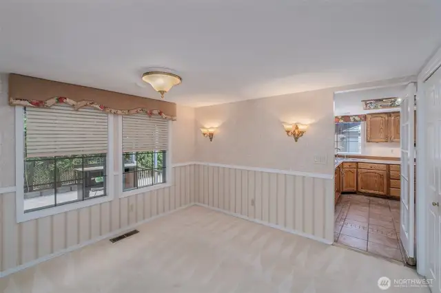 Dining room and kitchen