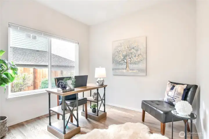 Fully enclosed main level Office and/or Bonus room