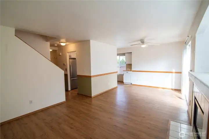 Large living room or living & dining room open floor plan.