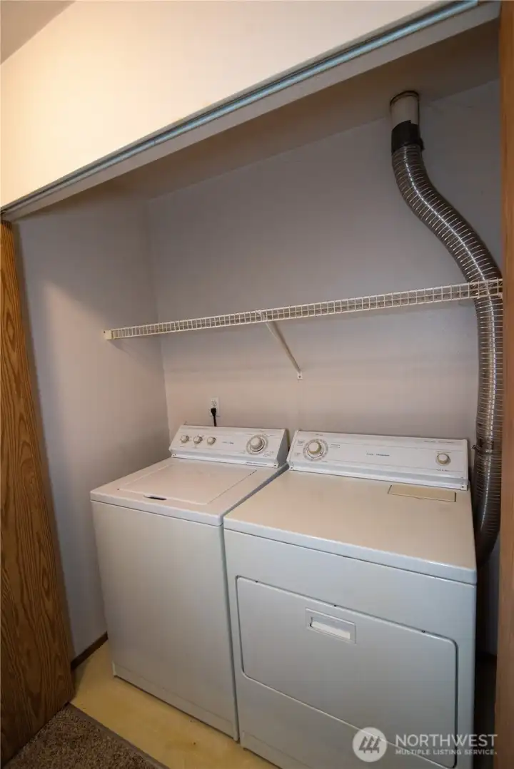 Upstairs laundry space, washer & dryer included.