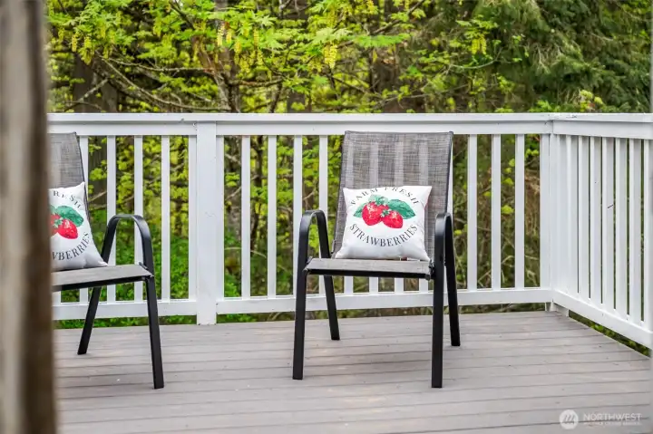 Deck off dining room - great for bbqing or relaxing.
