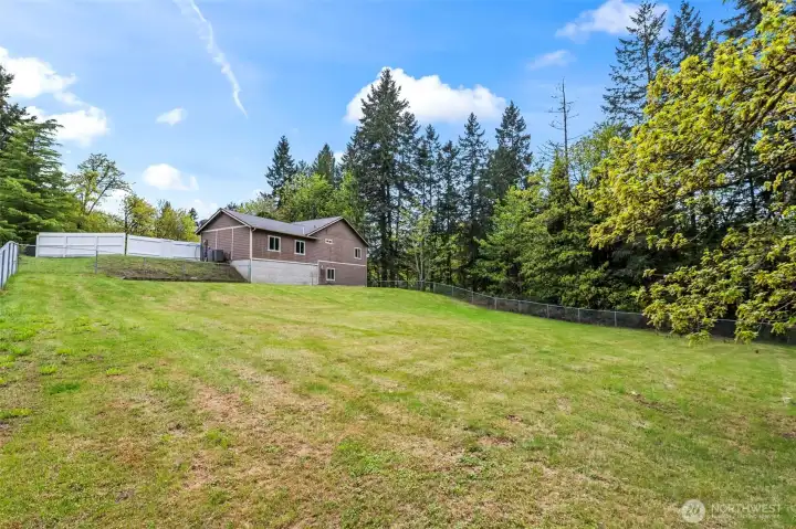 Fully-fenced backyard area!