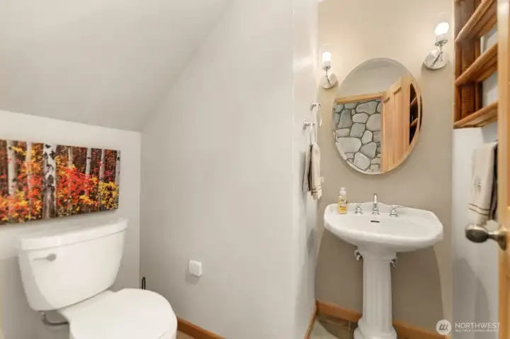 1/2 Bath main level near Great room and dining room.