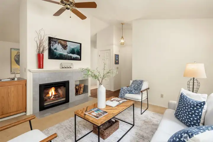 Wood-burning fireplace and wet bar add to your enjoyment. Wood-burning fireplace and wet bar add to your enjoyment.