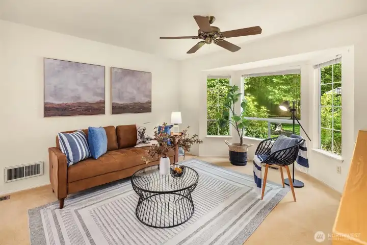 Family room also overlooks courtyard. Family room also overlooks courtyard.