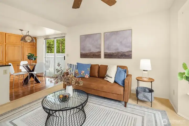 Open flow between kitchen and family room creates a nice combined space. Open flow between kitchen and family room creates a nice combined space.