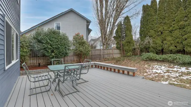 Relax on the spacious deck while soaking in the peaceful views of nature.