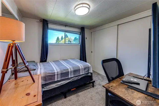 The second bedroom with double closet.