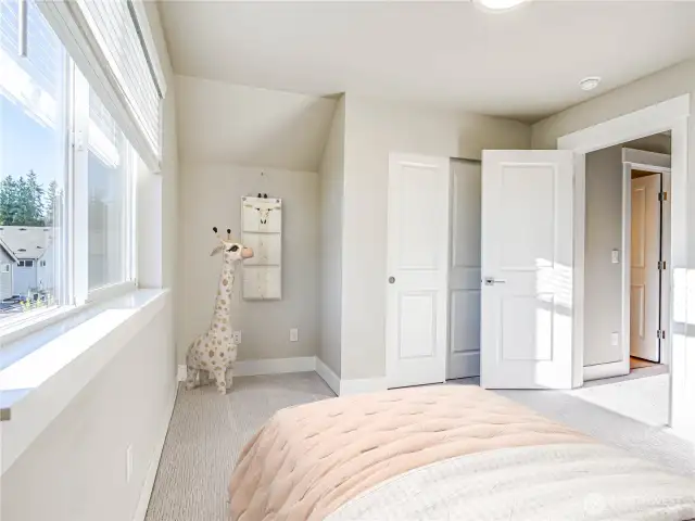 Number one of the two upstairs bedrooms