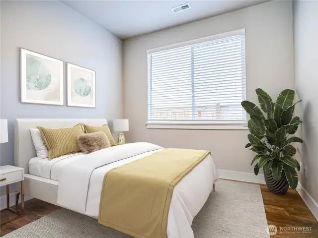 On the entry Level there is a true bedroom which easily accomodate a queen bed. This room and the entry level rec room have LVP flooring