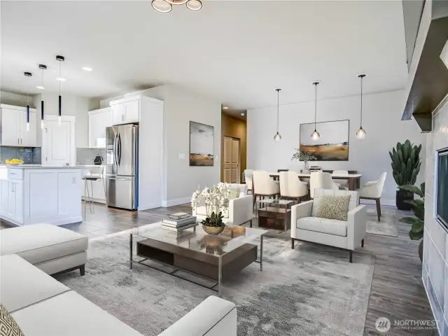 Custom lighting additions enhance the space