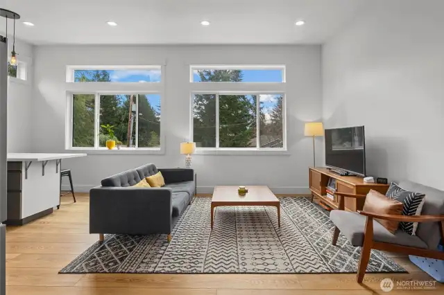 large double pane windows bring in natural light