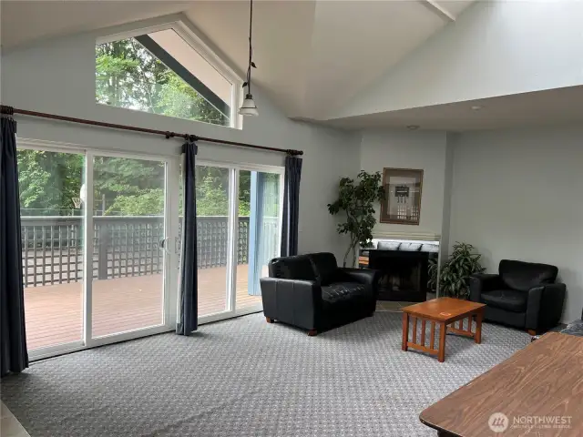 Clubhouse interior. Room for entertaining a large group of friends and family. Plus a spacious deck.