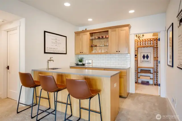 Complete wet bar perfect for all your entertaining needs!