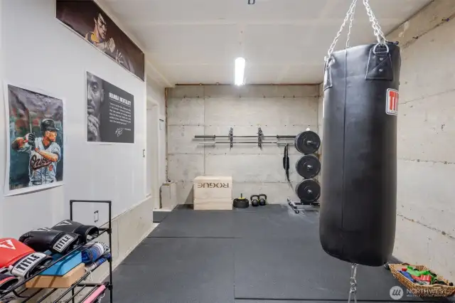 Extra space downstairs perfect for your custom gym!