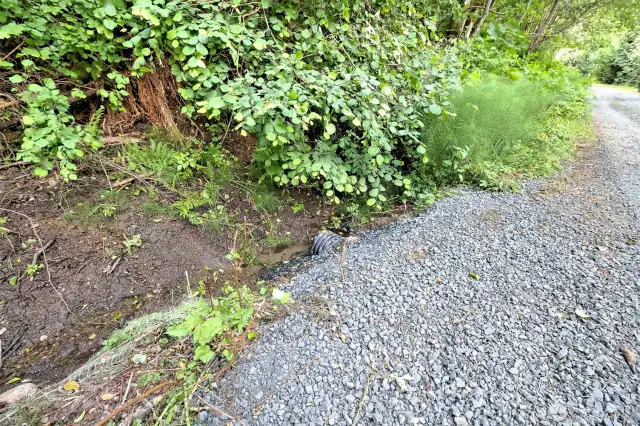 New culvert on uphill side of Beaver Lane