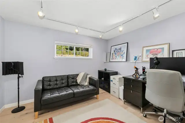 One of the two bedrooms downstairs