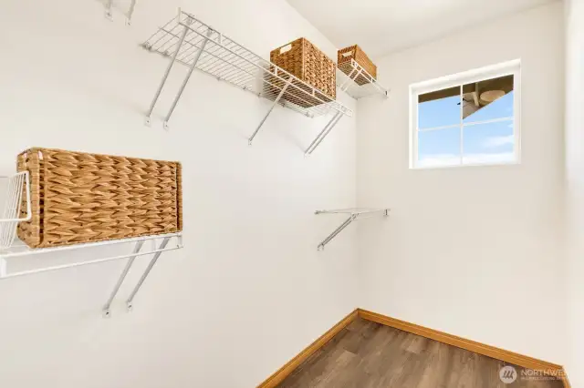 Large walk-in closet in the primary bedroom.