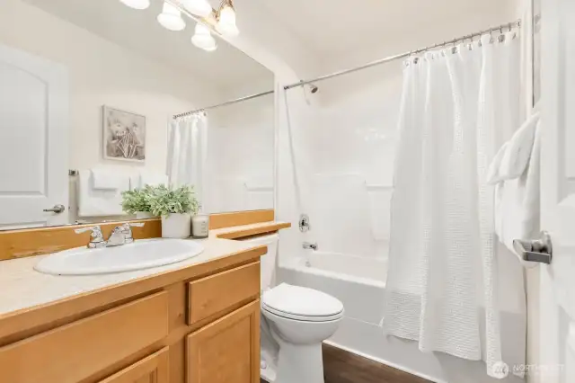 Full bathroom just outside of the second bedroom!
